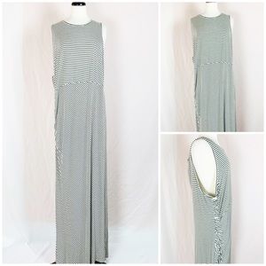 Bobeau NWT Size 3X Striped Olive Ivory Dress